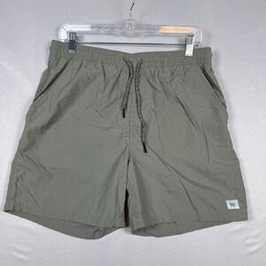 Katin Mens Hybrid Surf Shorts Sage Green Elastic Waist Drawstring Size Medium